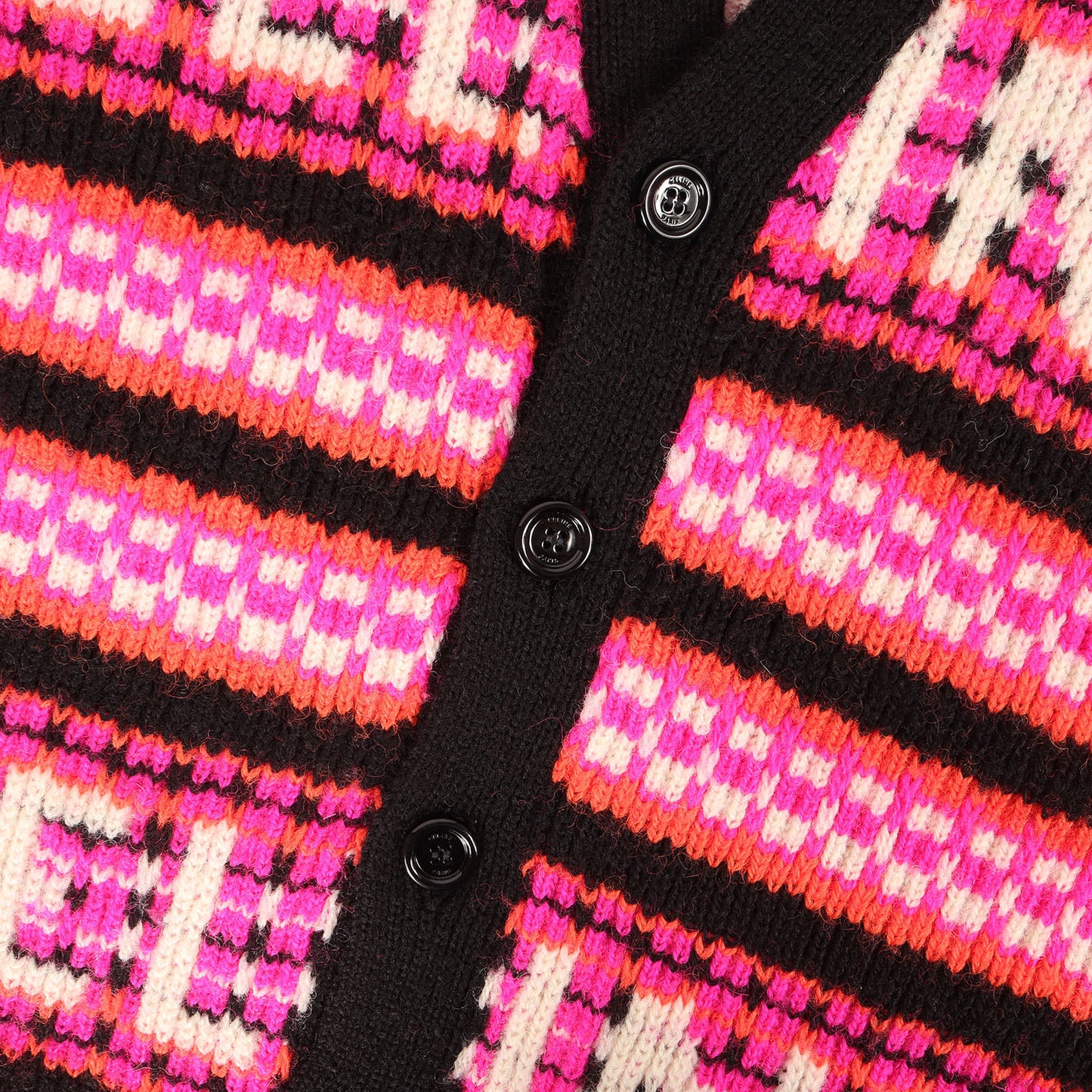 23SS ロゴジャガード ウール ニット Vネック カーディガン (2AC91579S)