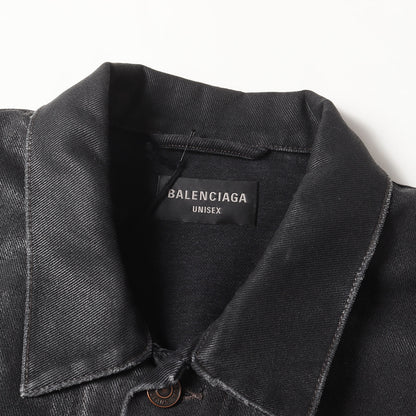 22AW ダメージ加工 コーティング デニム トラッカー ジャケット (721709 TNW62) /UNISEX