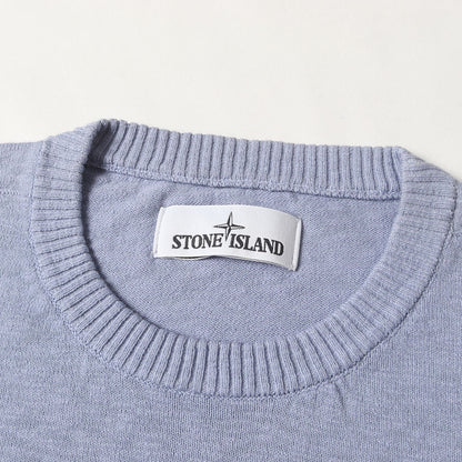 コンパスロゴ ジャガード バイカラー コットンポリ ニット (7015557A8)