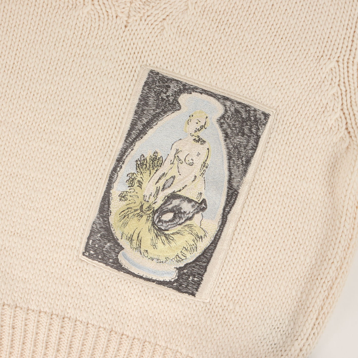 23SS DUNCAN GRANT AND CHARLESTON Vネック ローゲージ ウール ニット (383M639AT541)