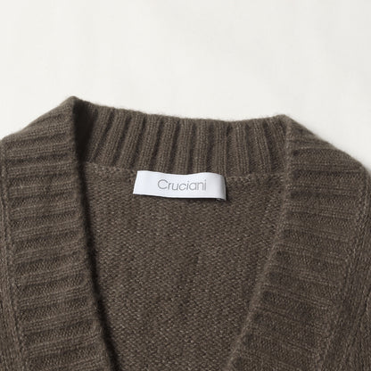 カシミヤ混ウール ニット Vネック カーディガン (CUK102)