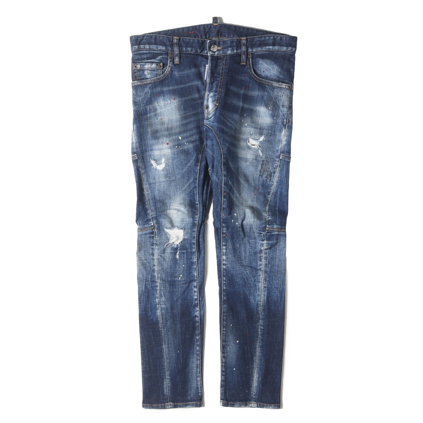 21AW ペンキ加工 スリム スキニー ストレッチ デニム パンツ (MEDIUM WASH 4 TIDY BIKER JEANS S74LB0873 S30342)