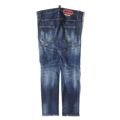 21AW ペンキ加工 スリム スキニー ストレッチ デニム パンツ (MEDIUM WASH 4 TIDY BIKER JEANS S74LB0873 S30342)