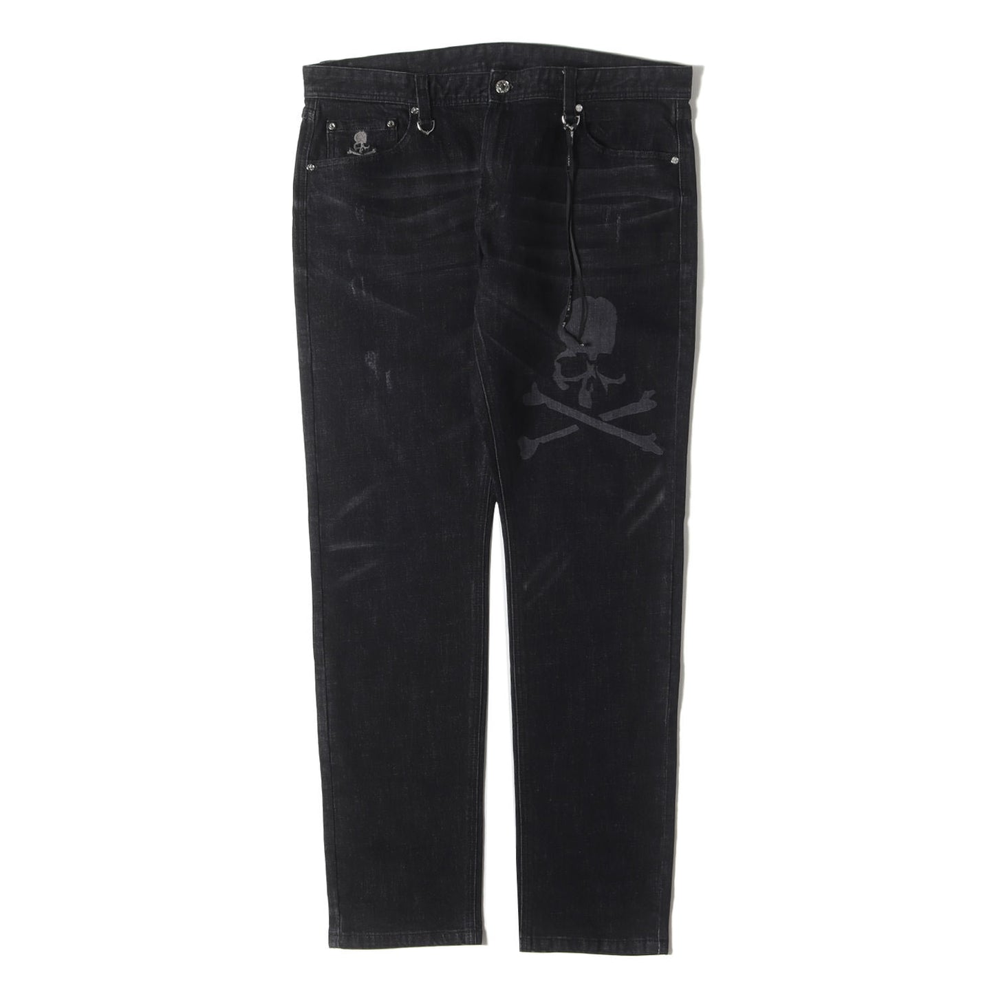 21AW ダメージ加工 スカルプリント デニムパンツ (JEANS WASH PRODUCT M21AW NZK405) / WORLD