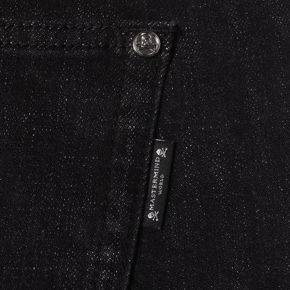 21AW ダメージ加工 スカルプリント デニムパンツ (JEANS WASH PRODUCT M21AW NZK405) / WORLD