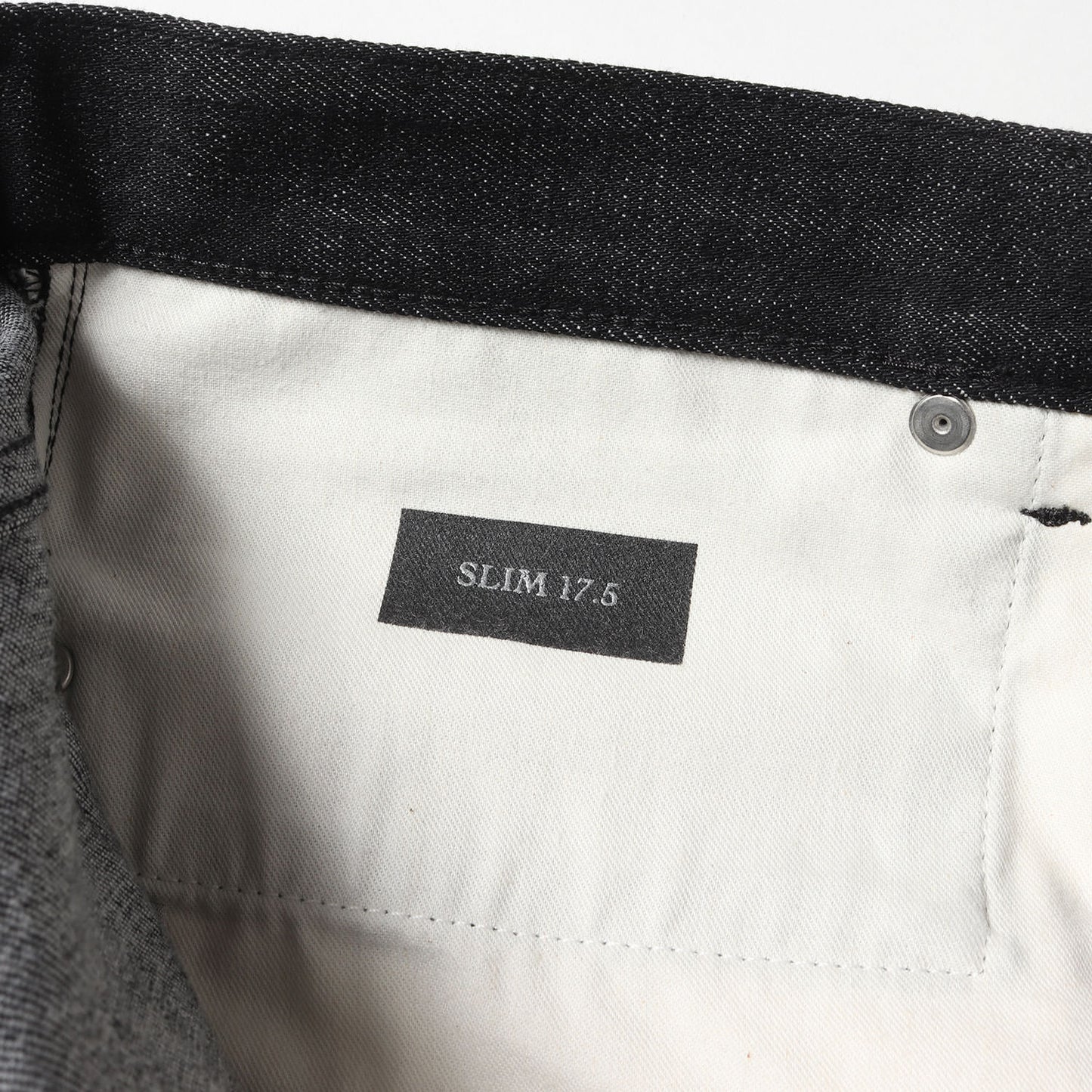 オブリークプリント ヘム スリムフィット ストレッチ デニム パンツ / SLIM 17.5