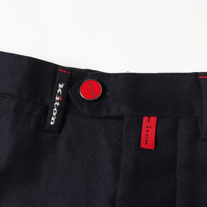 近年モデル スリム テーパード サキソニー トラウザー スラックス パンツ (UFPP79K03177) / MADE IN ITALY