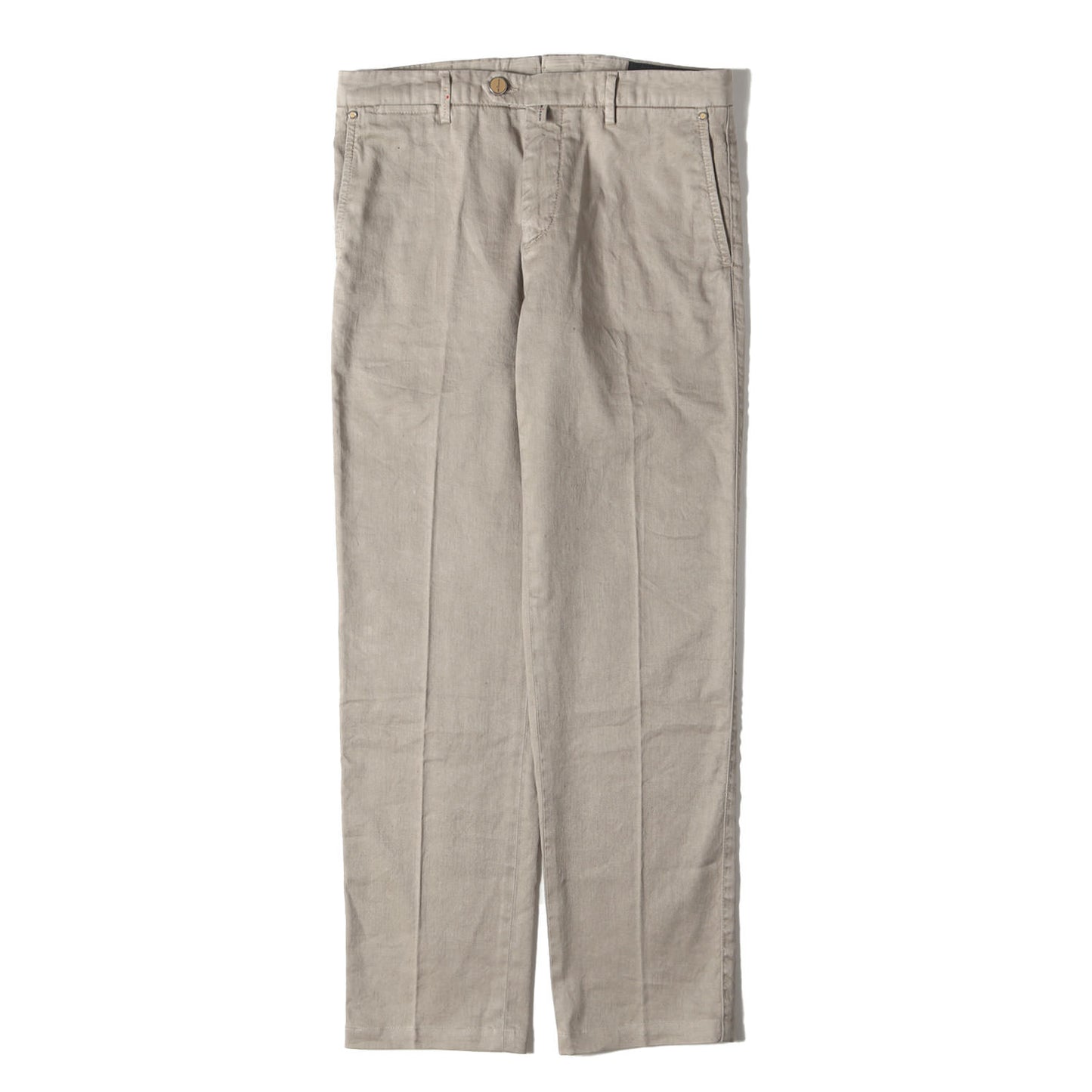 近年モデル スリム ストレート ストレッチ リネン トラウザー スラックス パンツ (UFPP79J06P73) / MADE IN ITALY