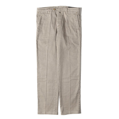 近年モデル スリム ストレート ストレッチ リネン トラウザー スラックス パンツ (UFPP79J06P73) / MADE IN ITALY