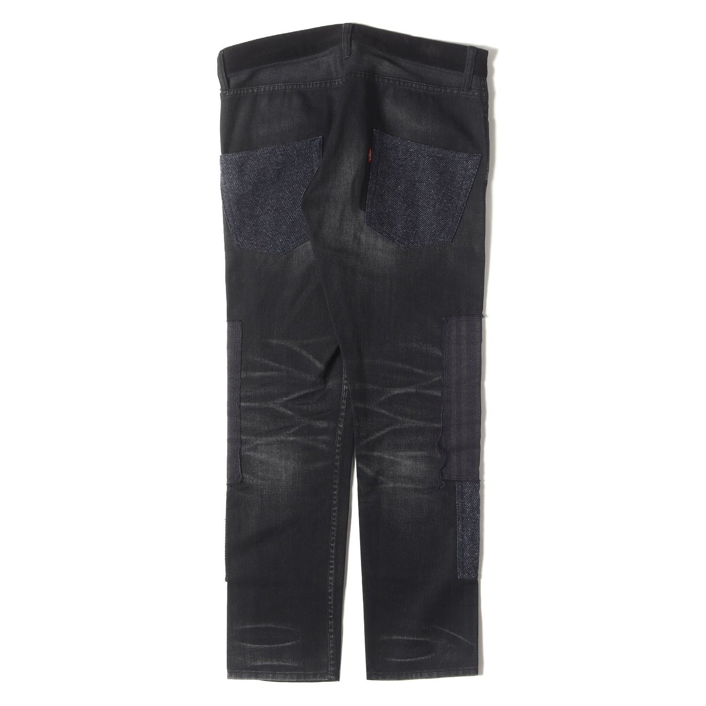 × Levi's フェード ヴィンテージ加工 パッチワーク 刺繍 スリム ストレート デニム パンツ