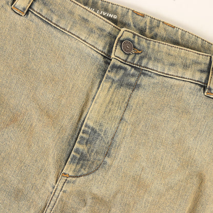 24SS 日本限定 ヴィンテージ加工 デニム クロップド パンツ (JP-D-ARNE-SHORT-A CALZONCINI)