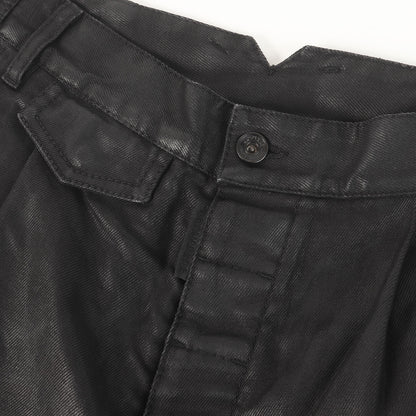 22AW コーティング加工 ワンタック デニム スラックス パンツ
