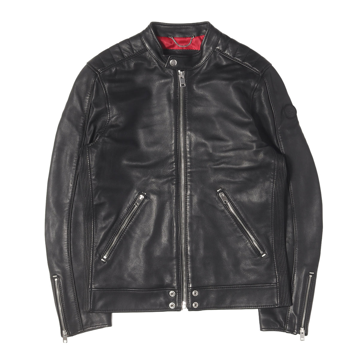 ロゴワッペン ラムレザー ライダース バイカー ジャケット (L-QUAD JACKET)