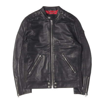 ロゴワッペン ラムレザー ライダース バイカー ジャケット (L-QUAD JACKET)