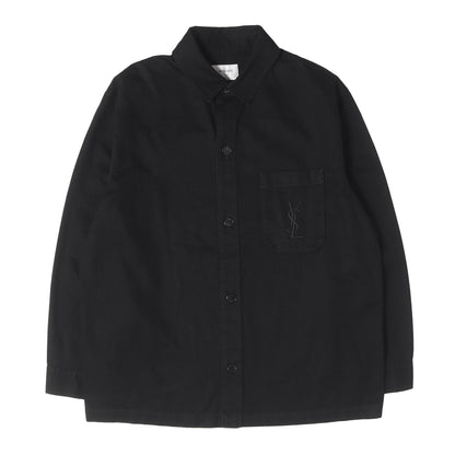 25SS カサンドラロゴ刺繍 デニムシャツ (CASSANDRE OVERSHIRT IN COTTON LINEN GABARDINE)