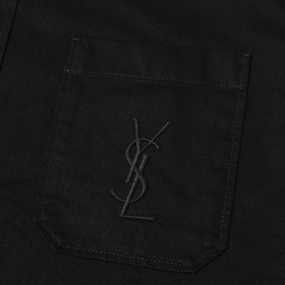 25SS カサンドラロゴ刺繍 デニムシャツ (CASSANDRE OVERSHIRT IN COTTON LINEN GABARDINE)
