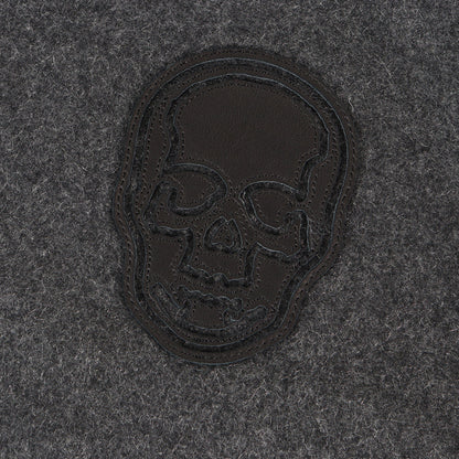 レザースカルワッペン カシミヤ スタジャン (SKULL STADIUM JUMPER)