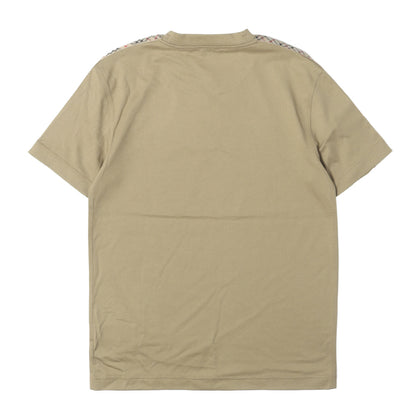 26SS 現行タグ ホースマーク刺繍 チェック切替スリーブ Tシャツ (Check Trim Cotton T-shirt)