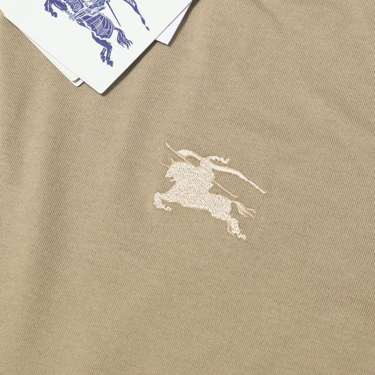 26SS 現行タグ ホースマーク刺繍 チェック切替スリーブ Tシャツ (Check Trim Cotton T-shirt)