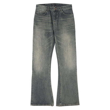 23AW ヴィンテージ ウォッシュド加工 ブーツカット スラブデニム パンツ