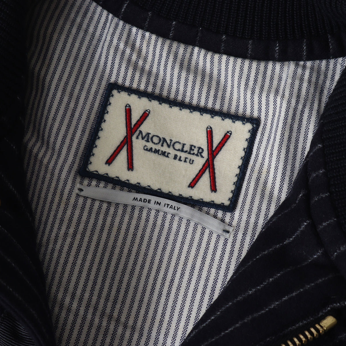 ストライプ ウールフラノ ダウンベスト (GILET) / MADE IN ITALY