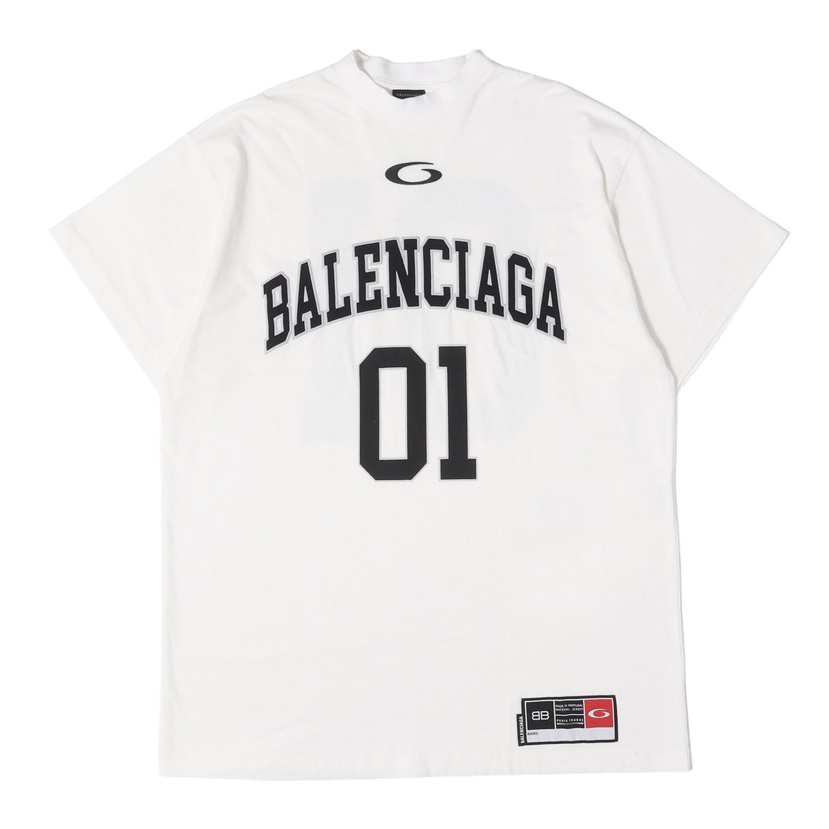 24SS モックネック ロゴ刺繍 Tシャツ (BASKETBALL SERIES OVERSIZED MOCK NECK T-SHIRT)