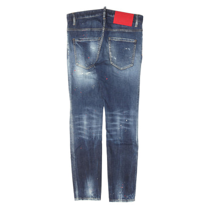 23SS クラッシュリペア ブリーチペイント加工 ストレッチ デニム スキニーパンツ (Super Twinky Jean)