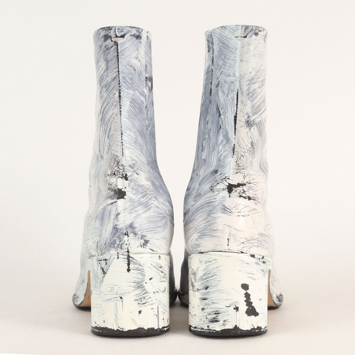 23AW ペンキ ペイント加工 アンクル タビブーツ (Tabi Ankle Boot Painted White) / ＭM22