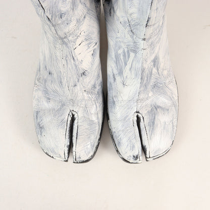 23AW ペンキ ペイント加工 アンクル タビブーツ (Tabi Ankle Boot Painted White) / ＭM22