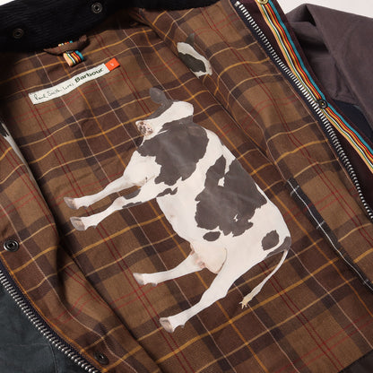 25AW ×Paul Smith 裏地カウプリント マルチストライプ オーバーサイズ ビデイル ジャケット (Oversized Bedale)