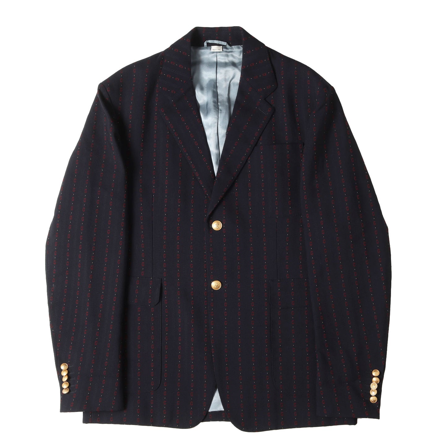 Gロゴストライプ 2B 金ボタン 紺ブレ ジャケット