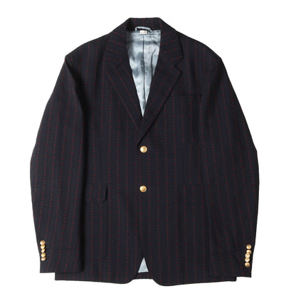 Gロゴストライプ 2B 金ボタン 紺ブレ ジャケット