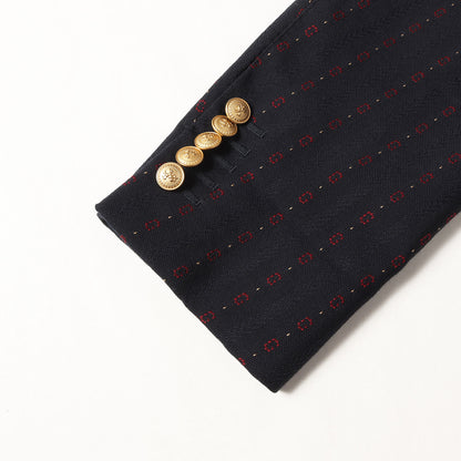 Gロゴストライプ 2B 金ボタン 紺ブレ ジャケット