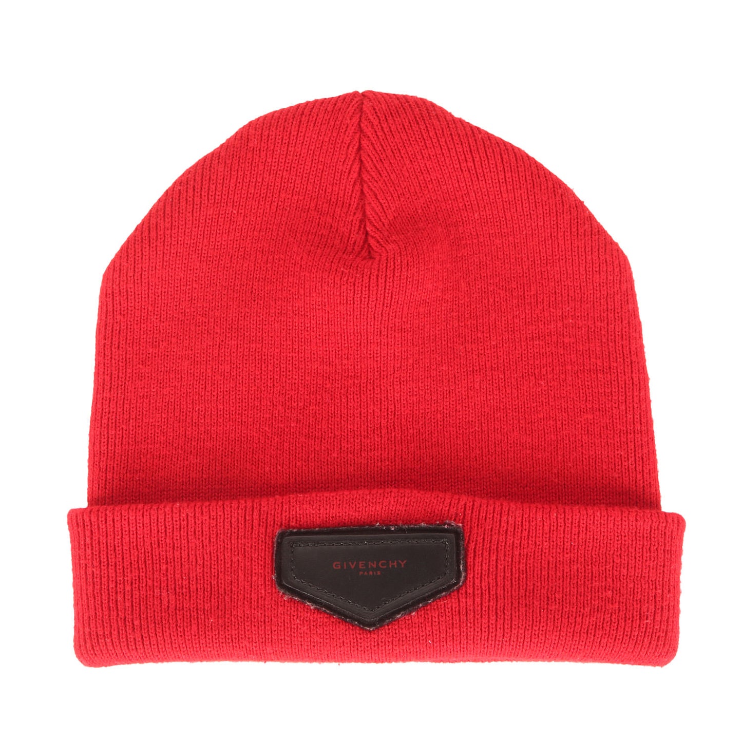 レザーロゴパッチ ウール/アクリル ニット キャップ