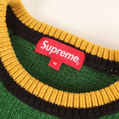 22AW アームロゴ ストライプ シェニール クルーネック ニット (Stripe Chemille Sweater)