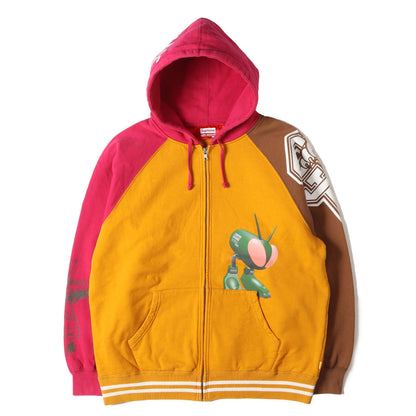 21AW ×JUNYA WATANABE MAN マルチロゴ カラーブロック フルジップ スウェットパーカー (Zip Up Hooded Up Hooded Sweatshirt)