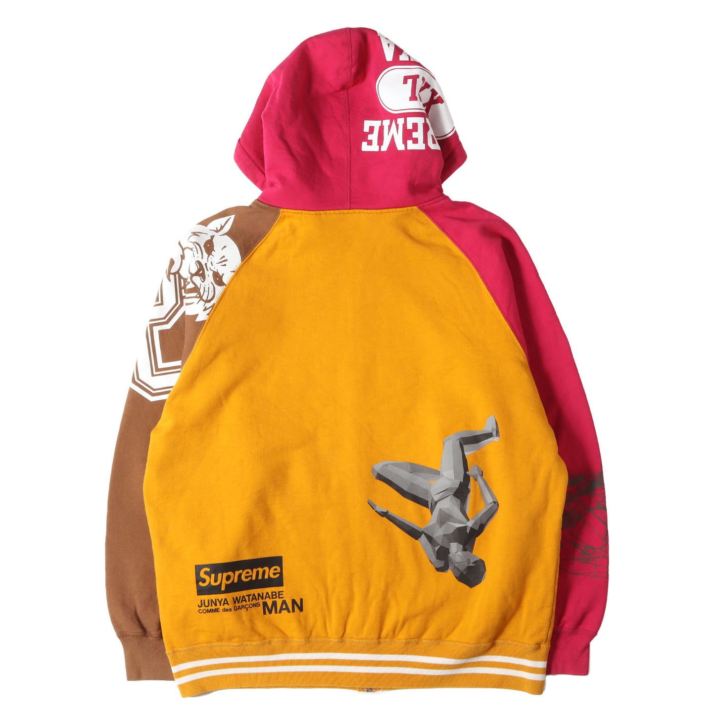 21AW ×JUNYA WATANABE MAN マルチロゴ カラーブロック フルジップ スウェットパーカー (Zip Up Hooded Up Hooded Sweatshirt)