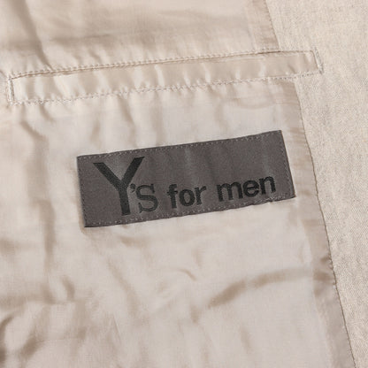 24SS デコレーション付き リネン ノッチドラペル 3B テーラードジャケット Y's for men