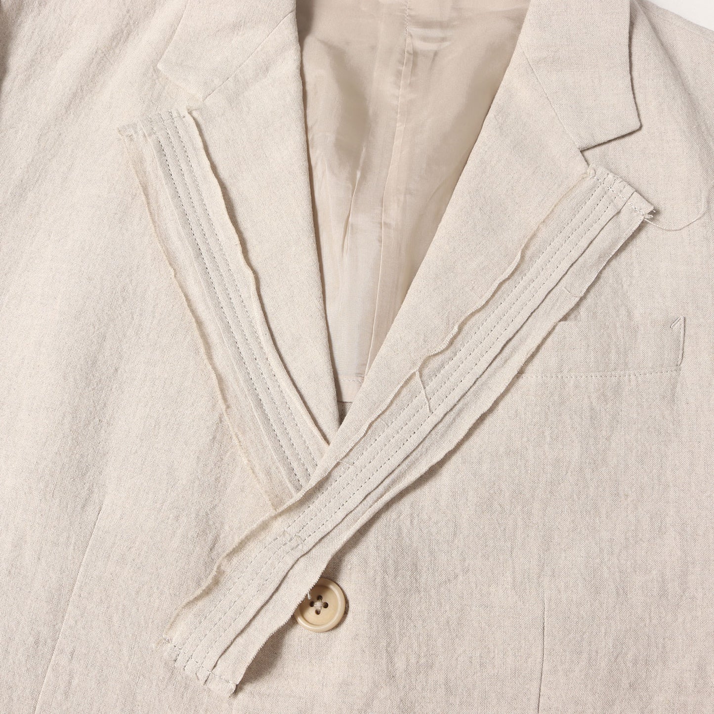 24SS デコレーション付き リネン ノッチドラペル 3B テーラードジャケット Y's for men