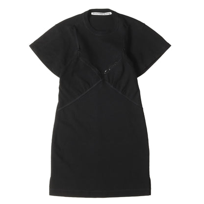 カットアウト レーストリム コットンジャージー ミニ ドレス ワンピース (Cutout Lace-trimmed Cotton-jersey Mini)