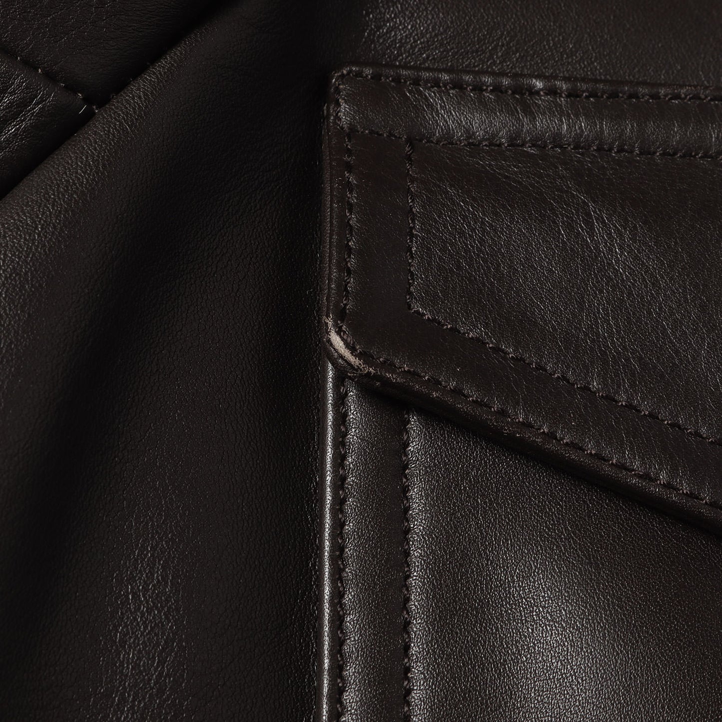 カーフレザー ニットリブ フルジップ ブルゾン