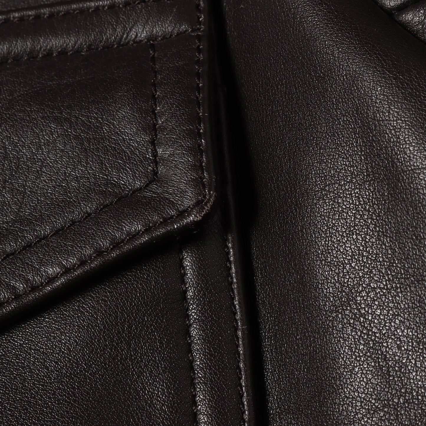 カーフレザー ニットリブ フルジップ ブルゾン