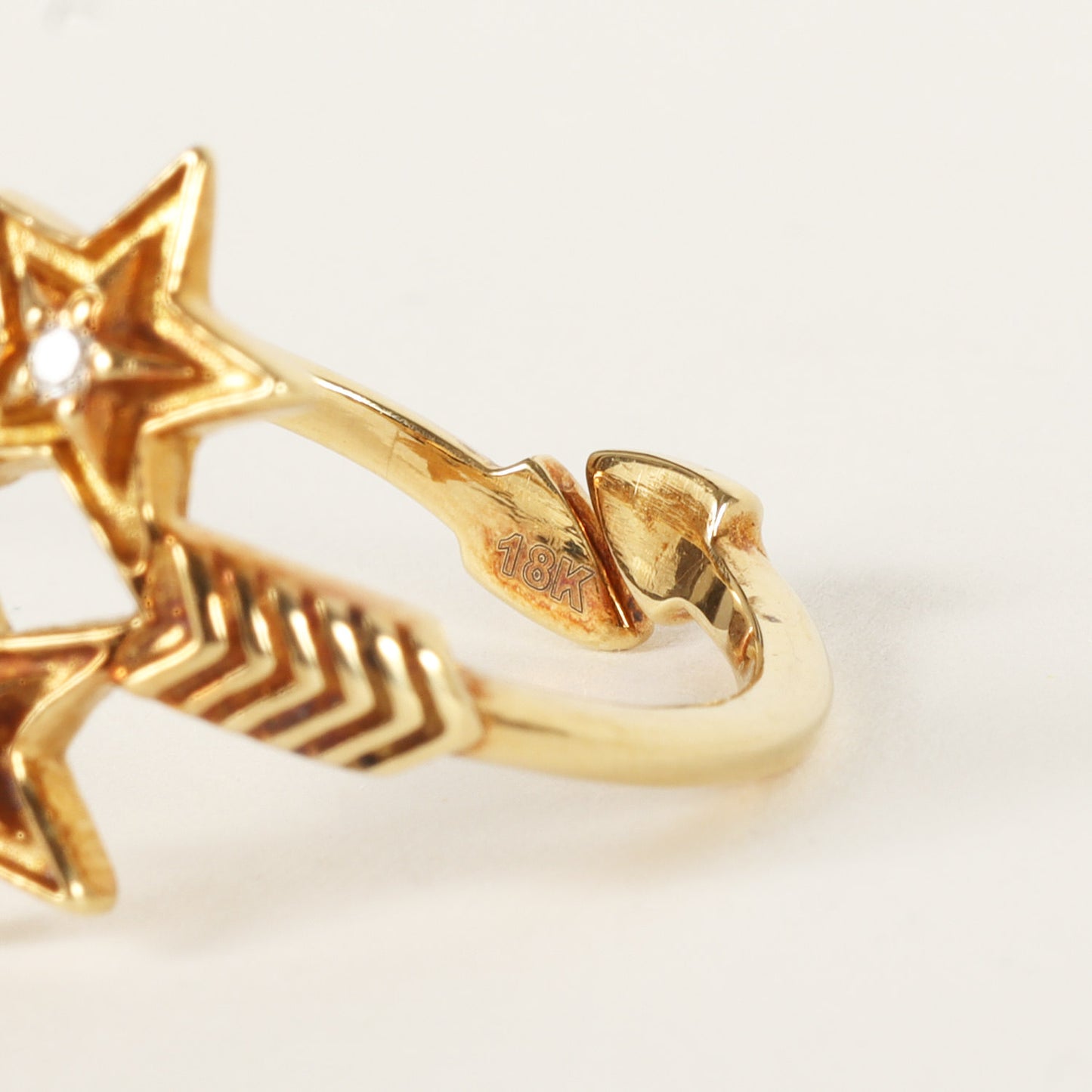 ダブル アロー ダブル シェリフ スター リング 18K Gold / Diamonds (Double Arrow Double Sheriff Star Ring)