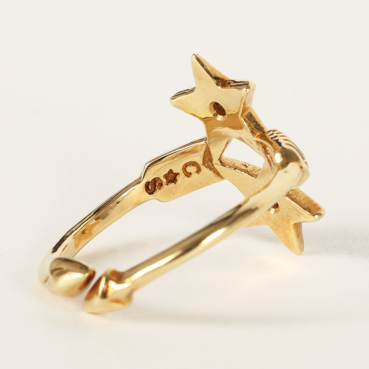 ダブル アロー ダブル シェリフ スター リング 18K Gold / Diamonds (Double Arrow Double Sheriff Star Ring)