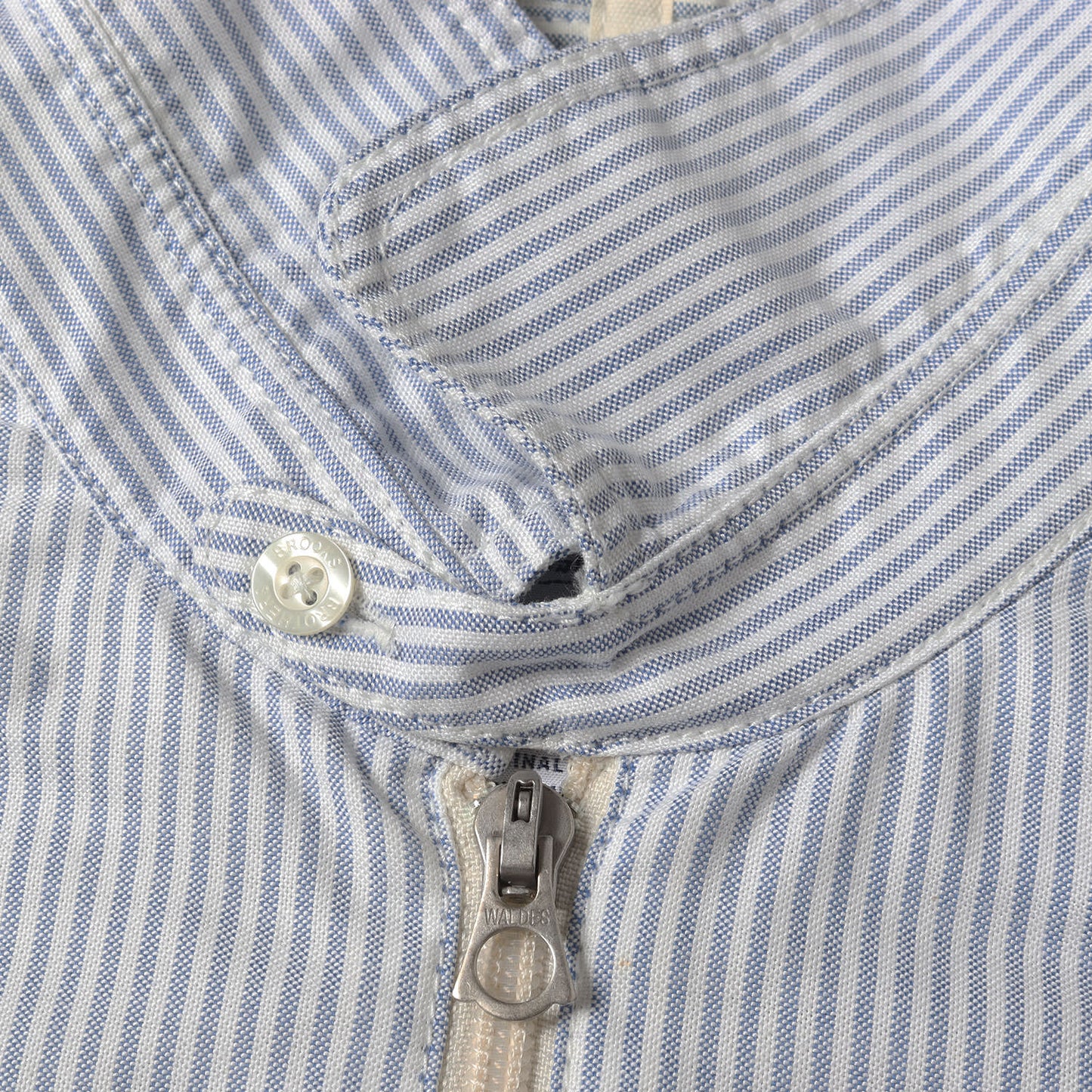 ×BROOKS BROTHERS チンスト付き OXストライプ×OXプレーン フルジップ シャツ 2019年製