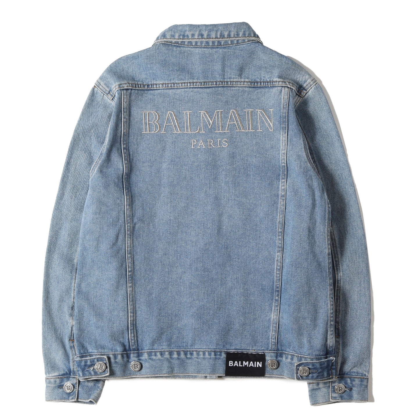 ヴィンテージ加工 ブランドロゴ刺繍 メタルボタン デニム トラッカージャケット