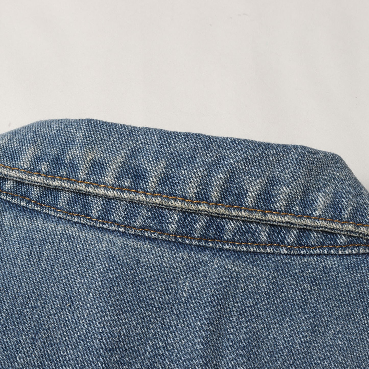 ヴィンテージ加工 ブランドロゴ刺繍 メタルボタン デニム トラッカージャケット