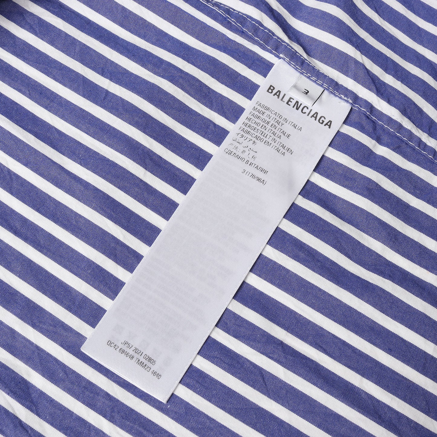 ブランドロゴ刺繍 腰巻き ストライプ オーバーサイズ ボタンシャツ (Crinkle Stripe Poplin Knotted Shirt)