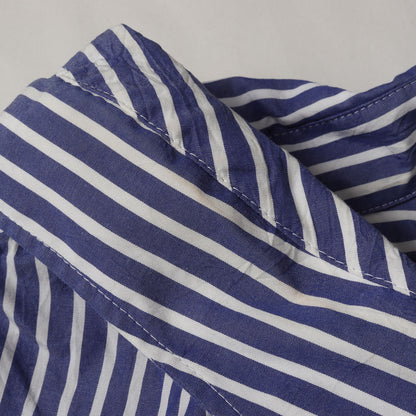 ブランドロゴ刺繍 腰巻き ストライプ オーバーサイズ ボタンシャツ (Crinkle Stripe Poplin Knotted Shirt)