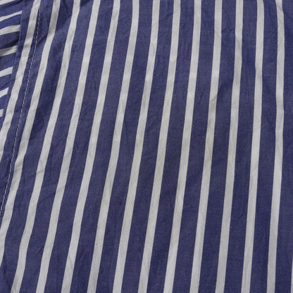 ブランドロゴ刺繍 腰巻き ストライプ オーバーサイズ ボタンシャツ (Crinkle Stripe Poplin Knotted Shirt)
